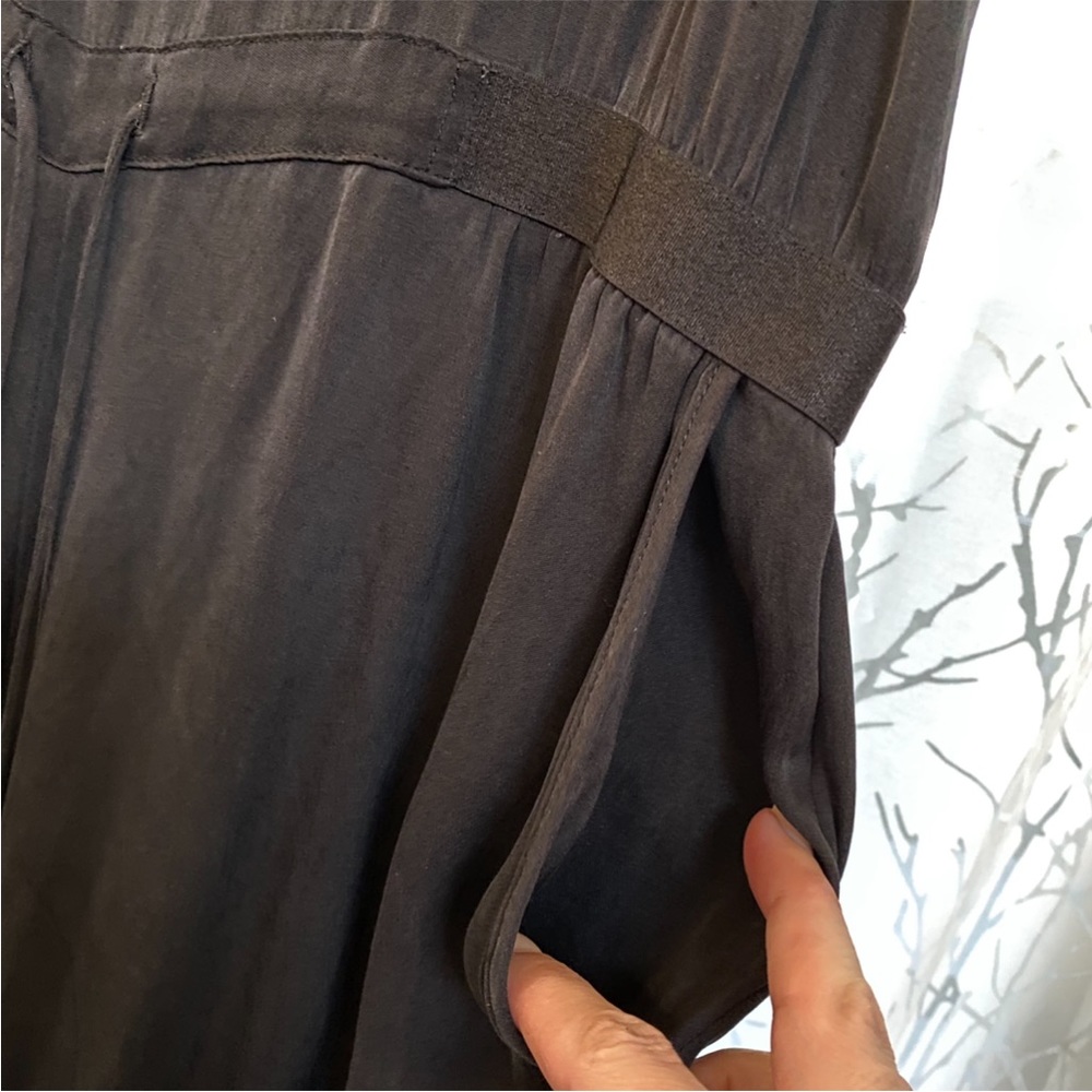 ALICE + OLIVIA black drawstring waist tie silk sleeveless tank jumpsuit - Picture 8 of 12